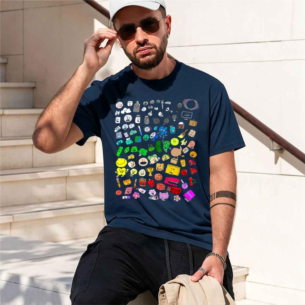 Bfdi Unbelebte Alle Charaktere (Transparent) T-Shirt Louboutins Vintage Graph Tee Unisex Out Shirts 2026 Neues Modell Kurzarm Rundhals