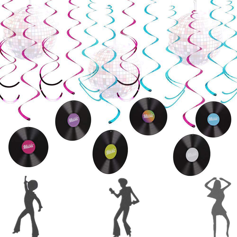 Rock Record Theme Party Hanging Decorations - Birthday Swirl Supplies