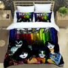 Funda Nórdica Banda KISS Impresión 3D Banda Kiss Juego de Ropa de Cama Rock para Todas las Estaciones Funda de Edredón y Fundas de Almohada Individual Doble Queen