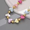 Color Love Necklace Dopamine Gold Beads Beaded Clavicle Necklace Female