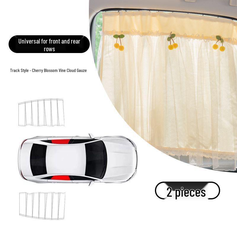 Car Sunshade Blackout Curtain with Suction Cups for Heat Insulation and Baby Privacy