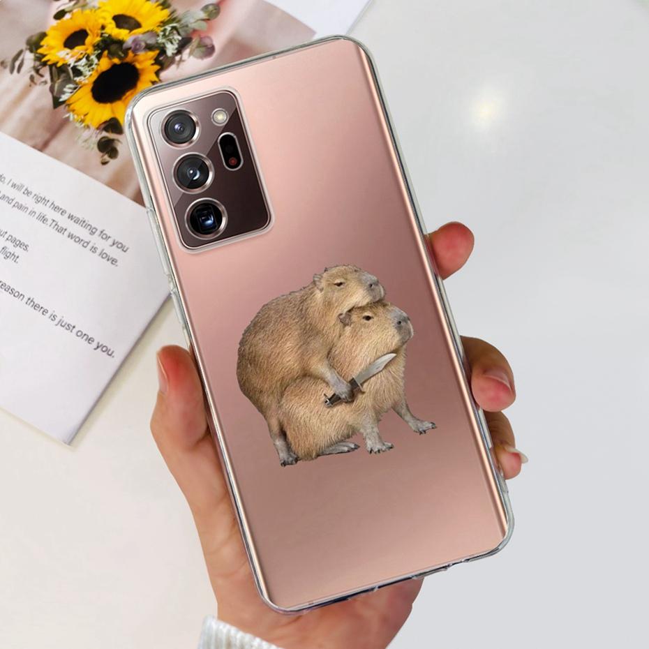 Case For Samsung Galaxy Note 20 Ultra 5G Note20 Cute Flower Cat Painted Soft Silicone TPU Cover For Samsung Note 20 20Ultra
