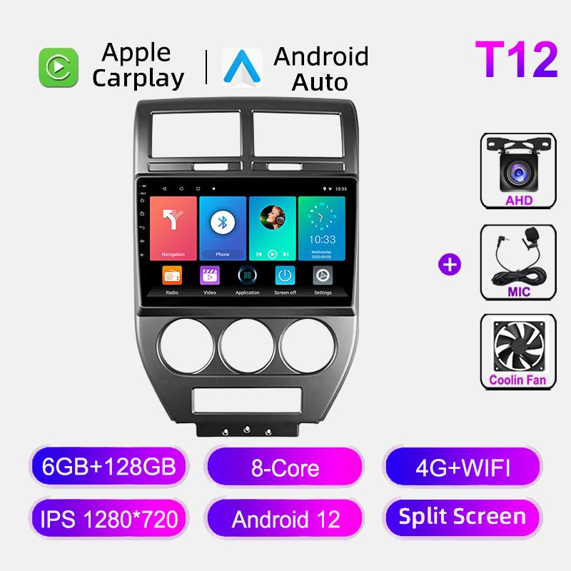 Car Multimedia Player for Jeep Compass MK Patriot 2006-2010 Android Radio 2 Din Stereo Screen GPS Navigation Head Unit Carplay