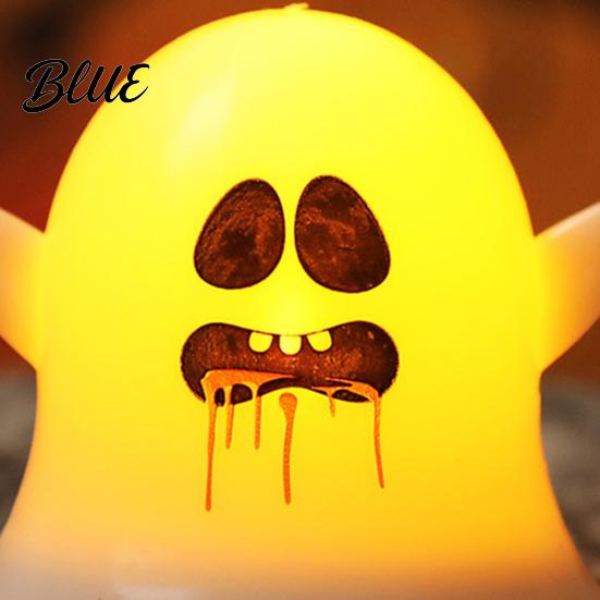 Funny Ghost Desk Ornament 6 Pcs Decorative Light LED Color Changing Warm Flameless Battery-Operated Cute Night Light Mini Spirit Lamps Spooky