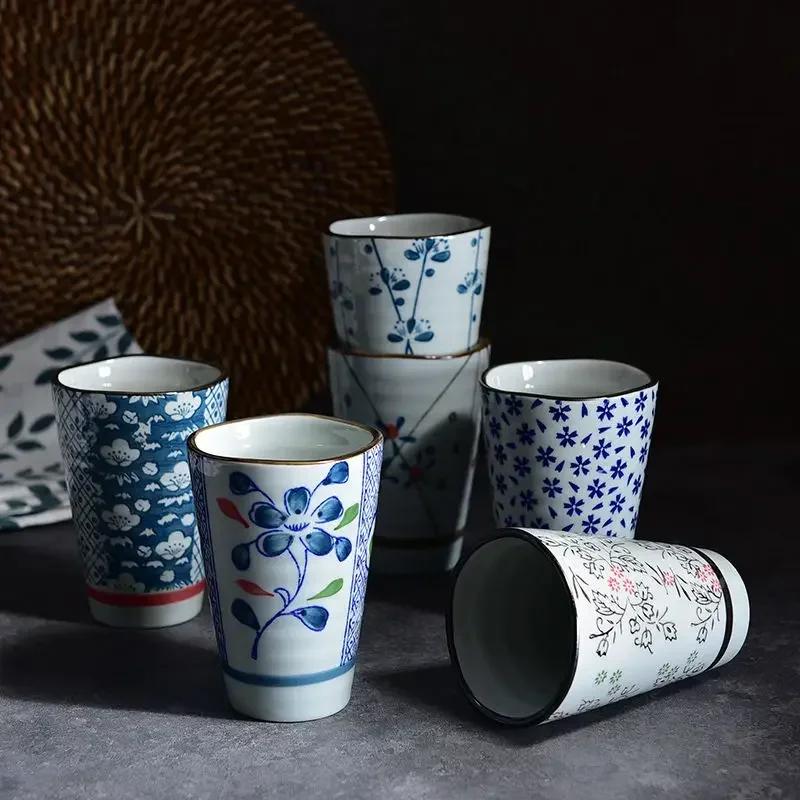 6pcs High Capacity 250ml Traditional Chinese Style Handpainted Ceramic Teacup China Porcelain Large Coffee Tea Cups