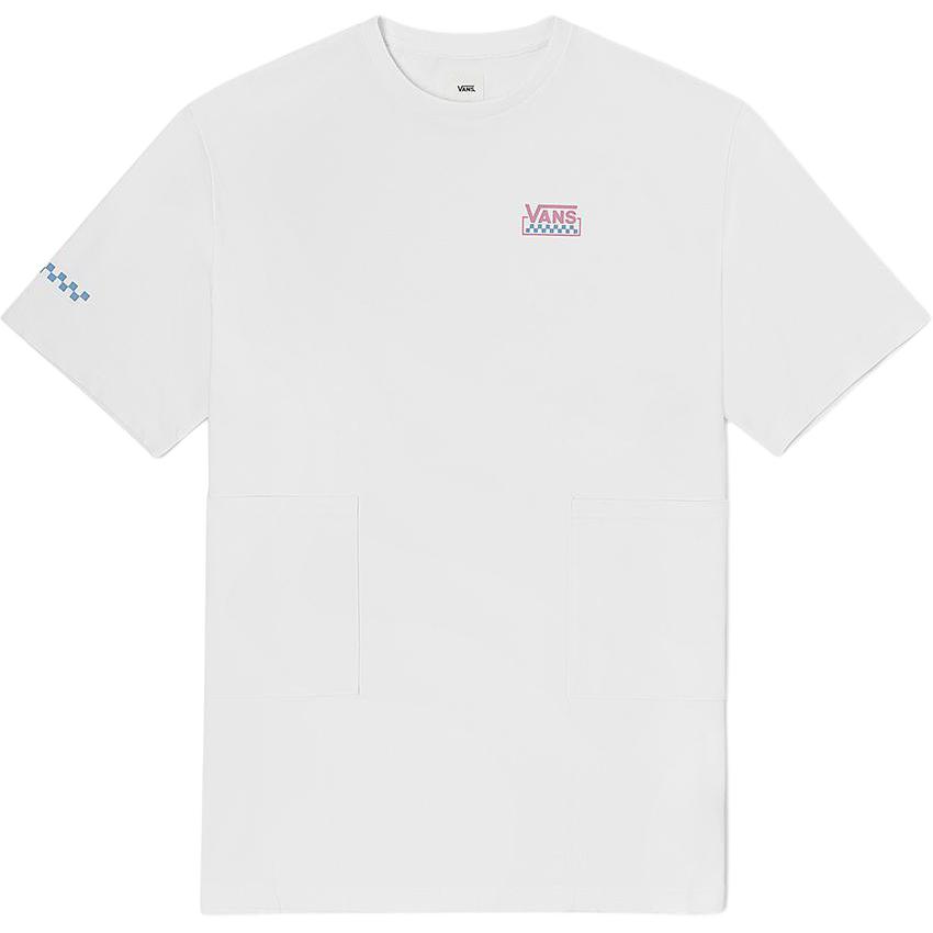 

Футболка Vans Checkerboard Print Crew Neck с коротким рукавом, женские топы, белые VN0002BTWHT M