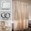 1 Pieza Cortina de Ducha Piedra Oro Rosa Efecto 3D Semitransparente Impermeable Decoración de Baño
