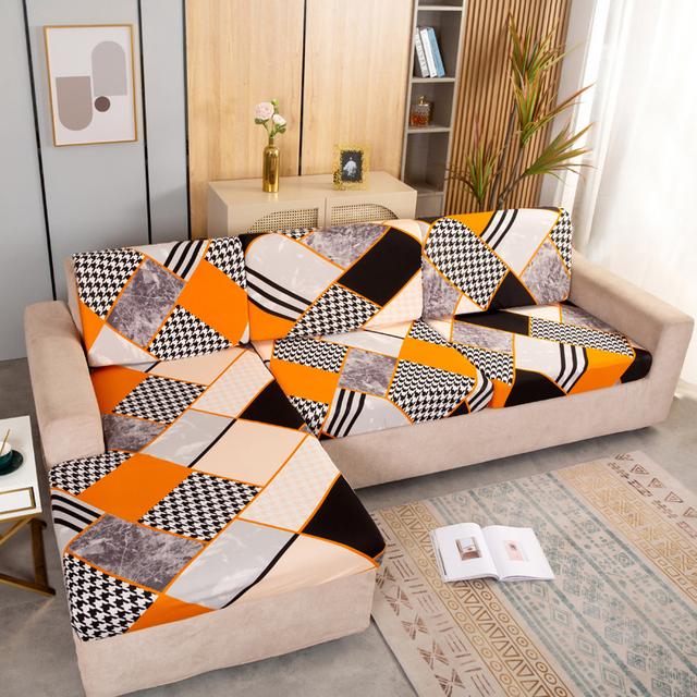 Elasticity Sofa Covers For Living Room Printed Sofa Seat Cover L -Shaped Couch Cushion Chair Cover Slipcover Funiture Protector