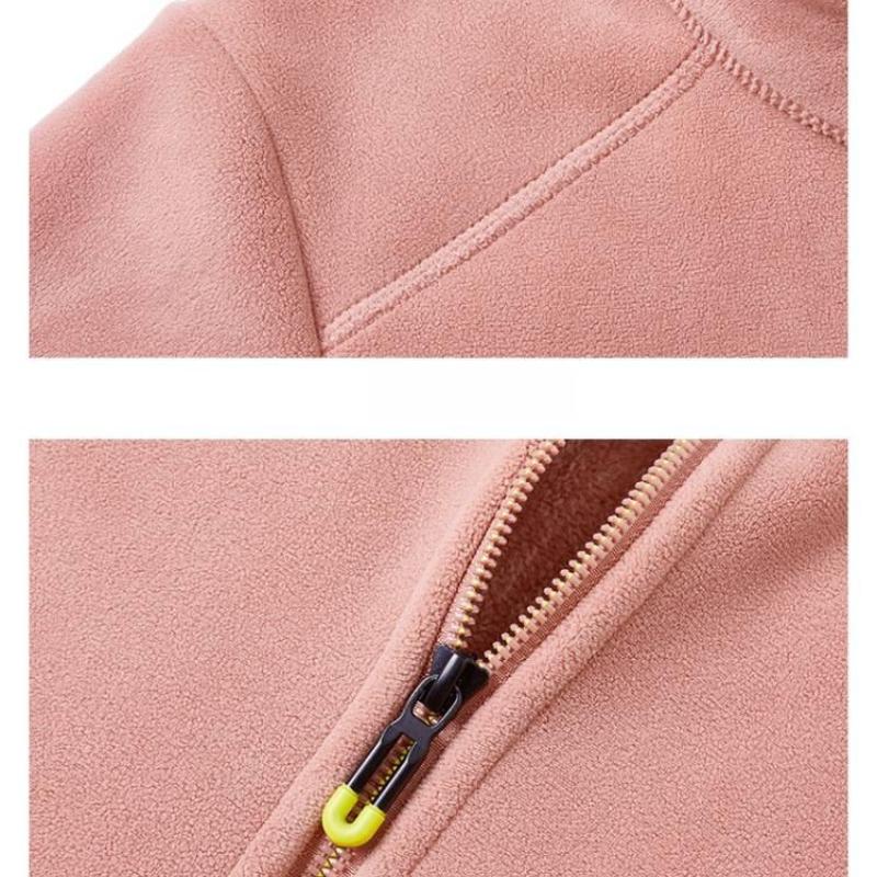 Utomhus Plus Size Fleecejacka Höst Vinter Förtjockad Varm Softshelljacka Innerfoder Parstil Polarfleecejacka för Kvinnor