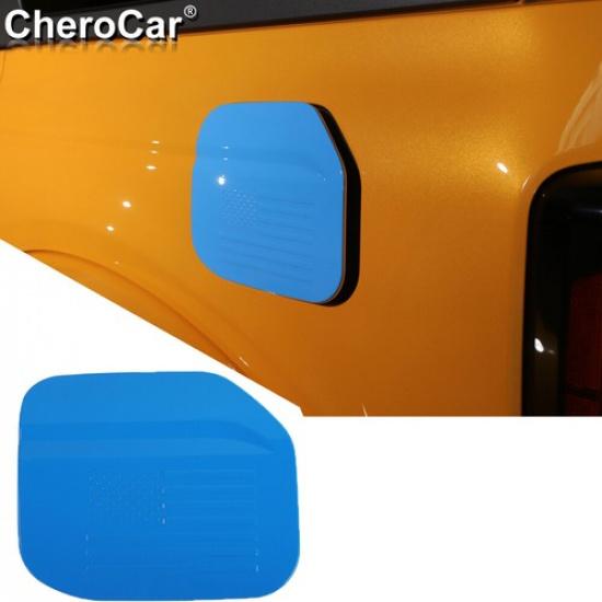 For Ford Bronco -2025 Blue ABS Fuel Filler Gas Tank Cap Cover Trim US Flag