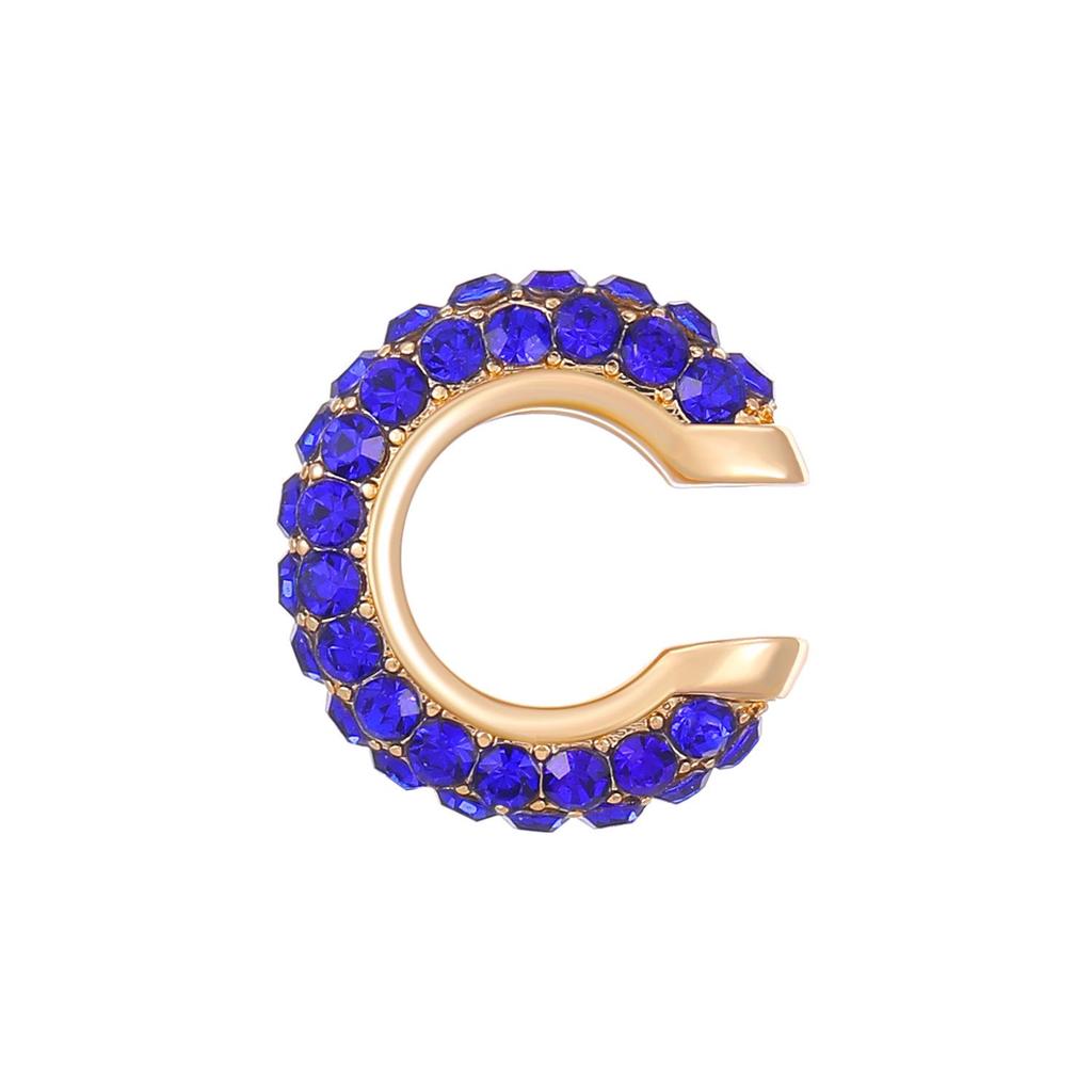 European & American Popular C-shaped Rhinestone Ear Cuff Earrings, No Piercing Needed for Women