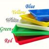 5pcs Colorful Plastic Flat Bottomed Shallow Tray Experimental Tray Small Item Parts Storage Box Storage Classification Square Tray