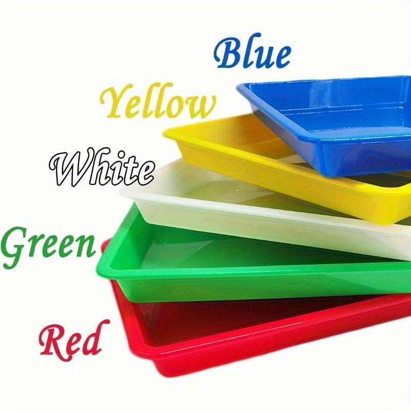 5pcs Colorful Plastic Flat Bottomed Shallow Tray Experimental Tray Small Item Parts Storage Box Storage Classification Square Tray