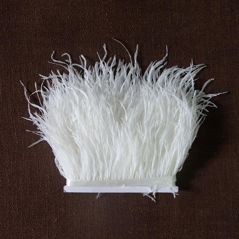 Natural Ostrich Feather Ribbon Trim 10M Diy Sewing Decor for Wedding Dress Clothing Craft Needlework Handicraft Feather Cloth