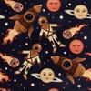 Royal Velvet Fabric Polyester For Sewing - Motif Space Rockets