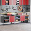 Workbench Set 3 pcs Black and Grey Powder Coated Steel