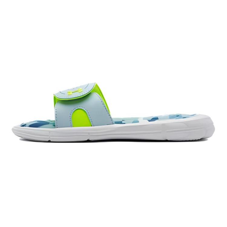Under Armour Non-Slip Kids Slippers Kids Footwear White Green 3021319-101