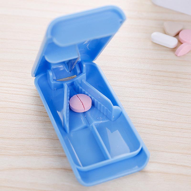 Portable Pill Cutter & Splitter Box for Travel - Compact Medicine Divider for Kids
