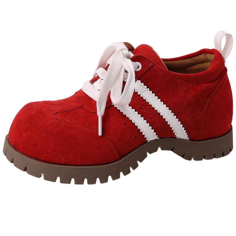 Big head color matching wedge heel German training shoes women's summer fashion retro versatile lace-up muffin bottom casual and comfortable sports s