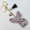 Bag Pendant Dog Keyring Cute Animals Crystal Keychain Girl Friend Chihuahua Keychain  Women Girls