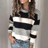 Fashion Women Loose Striped Knit Sweater Pullover Long Sleeve Loose Sweater Tops