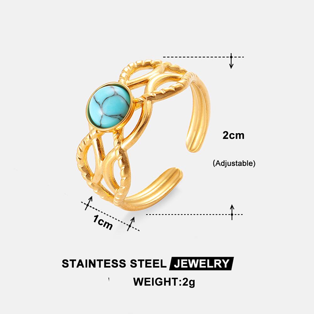 

Colorfast Titanium Steel Ring - Anti-fade, Openable, Y2K Trendy Geometric Design, Hot Selling European & American Bestseller