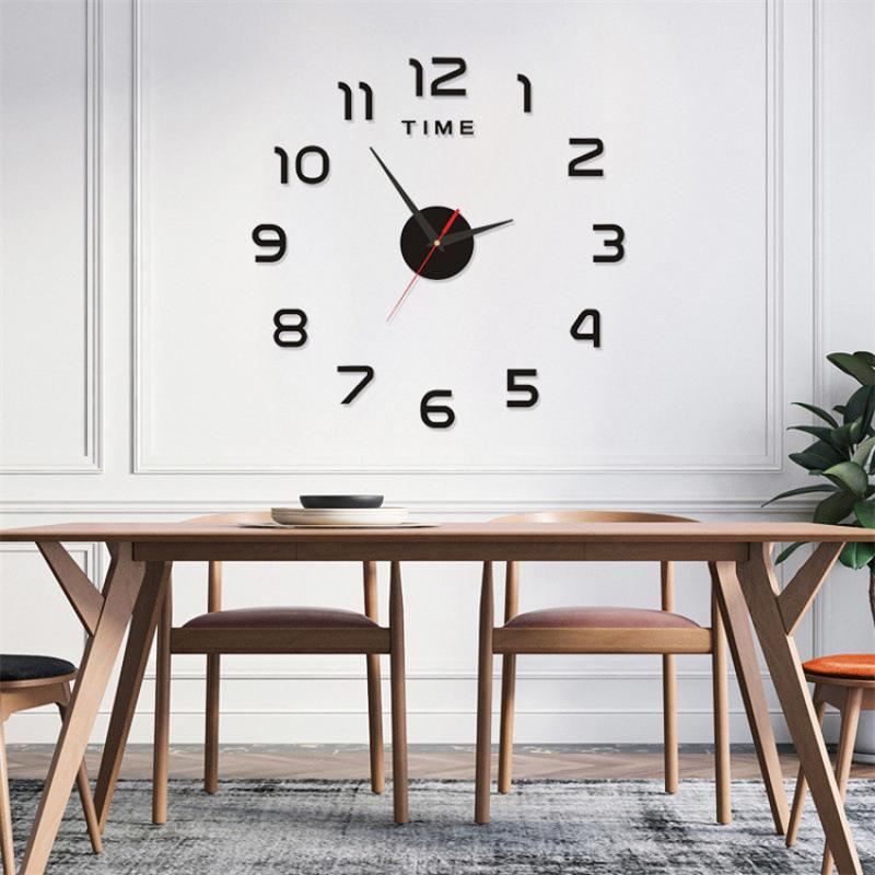 Nordic Simple Study Living Room Clock DIY Silent Wall Clock Three-dimensional Digital Decorative Wall Clock