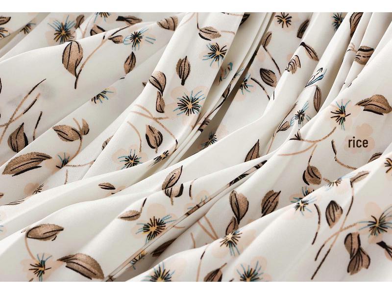 Women's High Waist Floral Pleated Midi Skirt for Spring/Summer 2026 - A-line with Wide Hem (D9908)