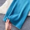 Twist Crop Sweater Solid Color Slim Knit Set Dress Two Piece Set Women All Match Autumn Winter For Ladies Hip