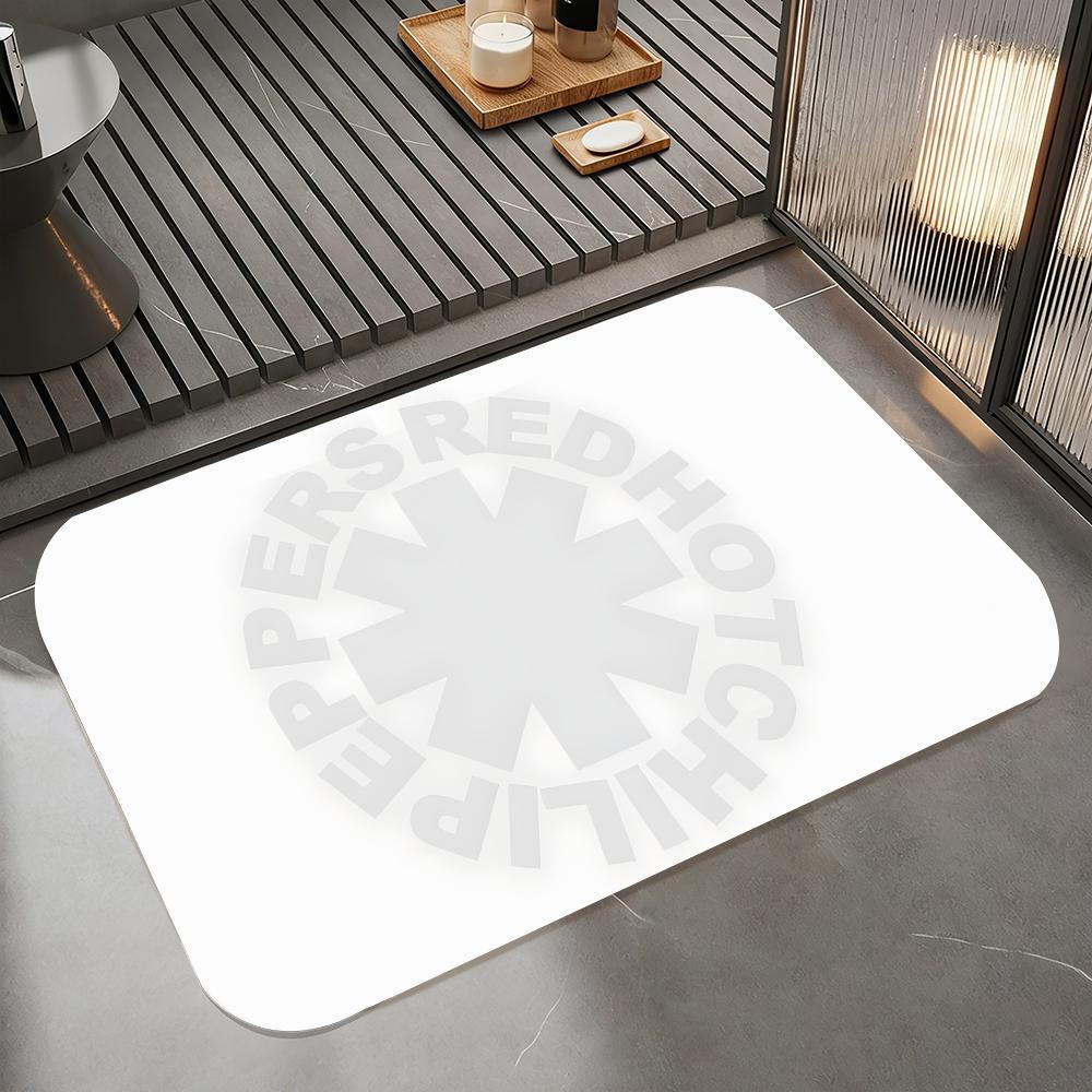 Music R-Red Hot Chili Peppers Floor Mat Diatomite Bath Mat, Quick Dry Absorbent Non-Slip Door Mat