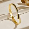 Geometric Micro-Inlaid Full Circle Titanium Steel Bracelet for Women