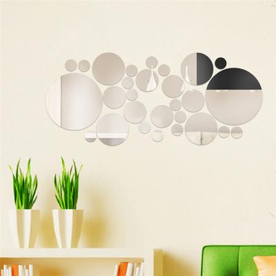 28Pcs/Set Bedroom Decal Long-lasting Elegant Decorative Mirror Wall Sticker for Home