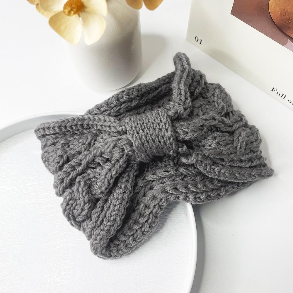 Bow Knot Bow Headband Ear Warm Wool Knitting Headdres  Winter Hair Accessories