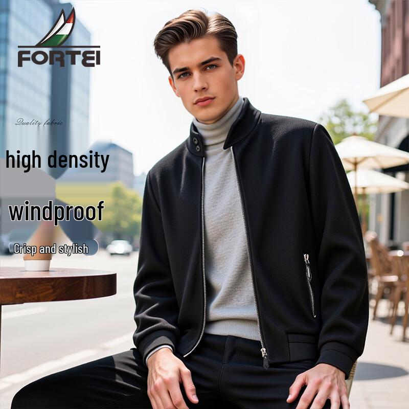 Men s Windproof Stand Collar Knitted Jacket L