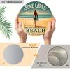 2D Flat Aluminum Vintage Surfing Round Metal Sign Beach Decor -"Some Girls Are Just Born with The Beach in Their Souls" Wall Art Plaque for Home