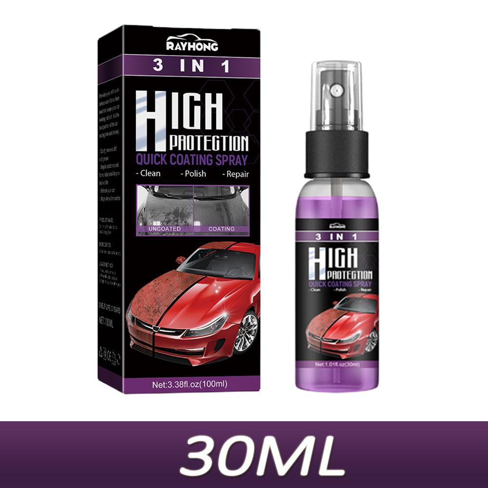 

100/30ML Quick Ceramic Coating Nano Spray Kit High Protection Car Coating Wax Polishing Spray 3-in-1 Fast Plating Kit