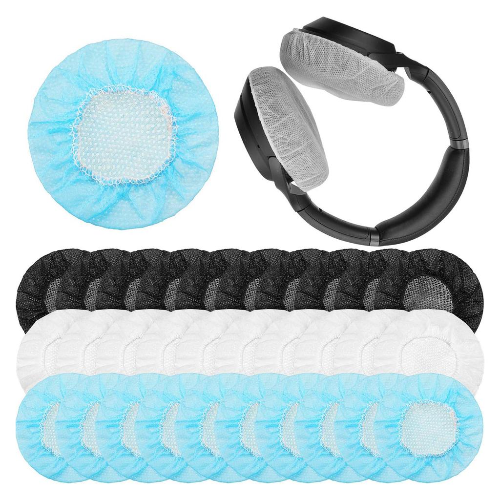 100PCS Non-woven Elastic Headphone Cover Dust Proof Sweat Proof and Breathable Cover for Preventing Ear Infections