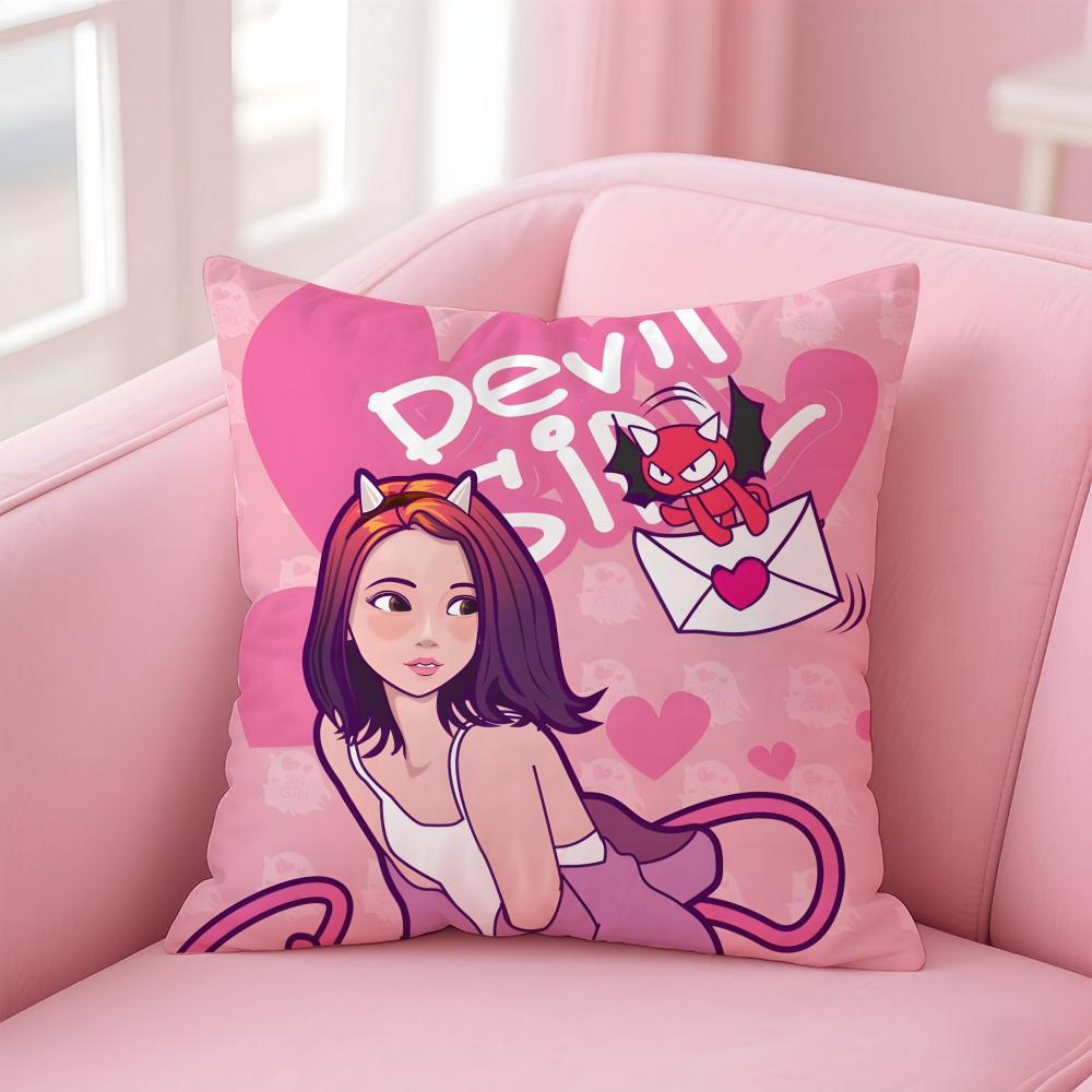 Mode DDADA DDEVIL DEVILS Kissenbezug Kissenhülle Kurzer Plüsch Verdeckter Reißverschluss Raum Sofa Kissenbezug