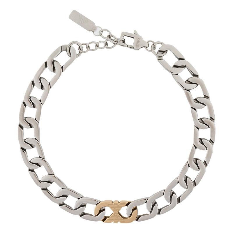 Emporio Armani Steel Contrast Eagle Logo Stainless Steel Bracelet Unisex Bracelet EGS3298040_NLP EGS3298040-Silver/Gold