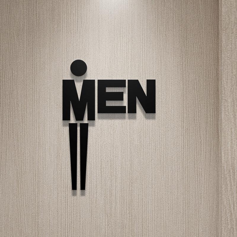 Shopping Malls Office Toilet Sign Plate Acrylic 3D Wash Room Door Wall Label Sticker WC Signage Board Art Hotel Home Decor