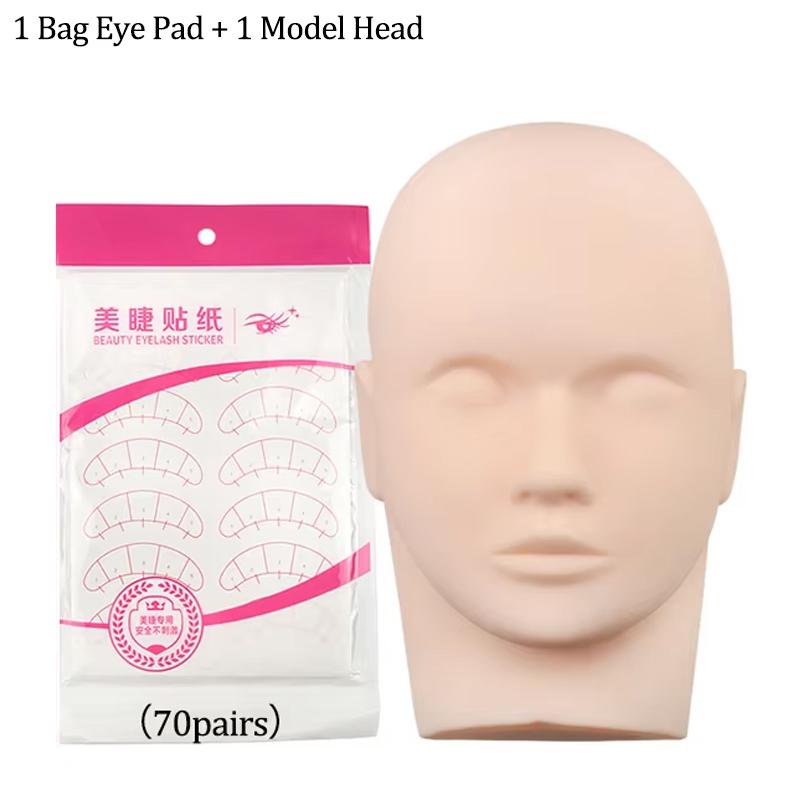 Eyelash Extension Training Head Makeup Practice Model Kit Fake Mannequin Head Rubber Eye Practicing Lashes Extensions Supplies
