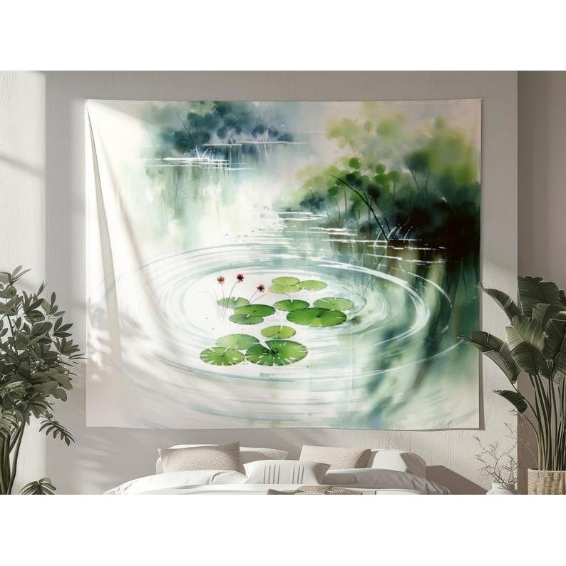 Watercolor Pond tapestry 75x100