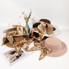 French Celebrity Style Pearl Sunscreen Hat Versatile Bow Big Brim Straw Hat Women's Outing Basin Hat Sun Hat Bucket Hat