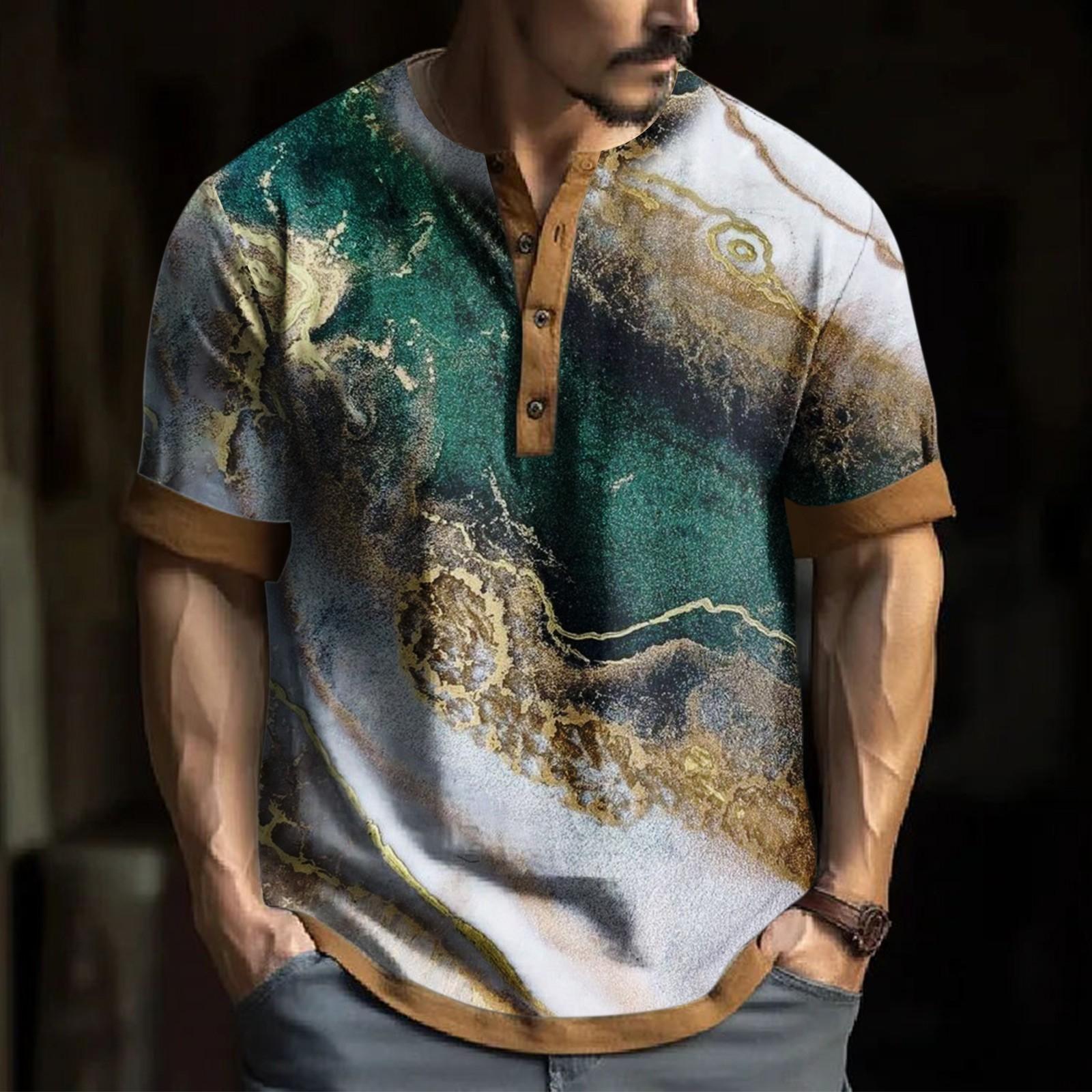 

Men s Short Sleeve Graphic And Embroidered Fashion T-Shirt Spring And Summer Short Sleeve Printed XL зелений
