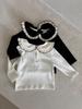 Autumn Korean Style Baby Ruffle Collar Long Sleeve T-shirt for Toddlers and Children