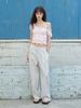 ETMON Banding Shirring Blouse Light Pink