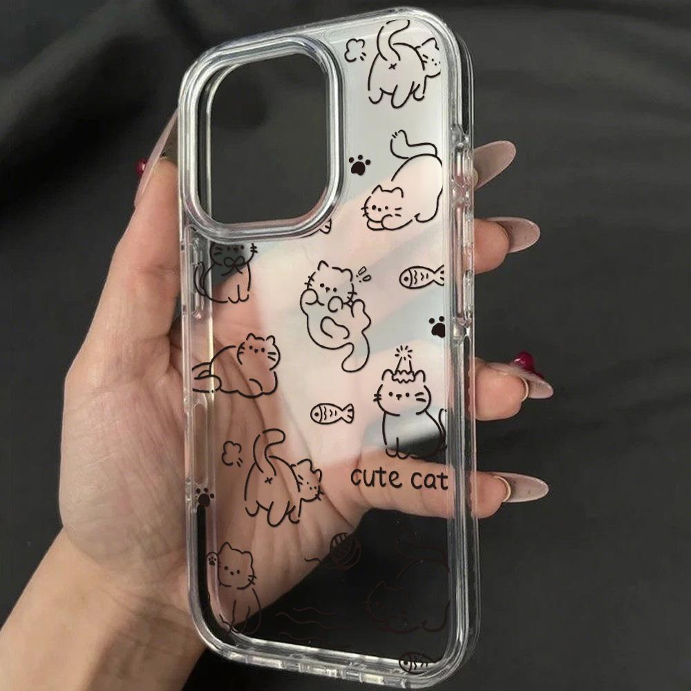 Acrylic Phone Case for iPhone 11 12 13 14 Pro 12 14 16 Pro Max for Samsung A16 A36 A56 S24 FE High-quality Painted Anti-fall Mobile Phone Case