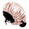 Satin nightcap double button adjustment satin nightcap, women's beauty hair care cap, shower cap