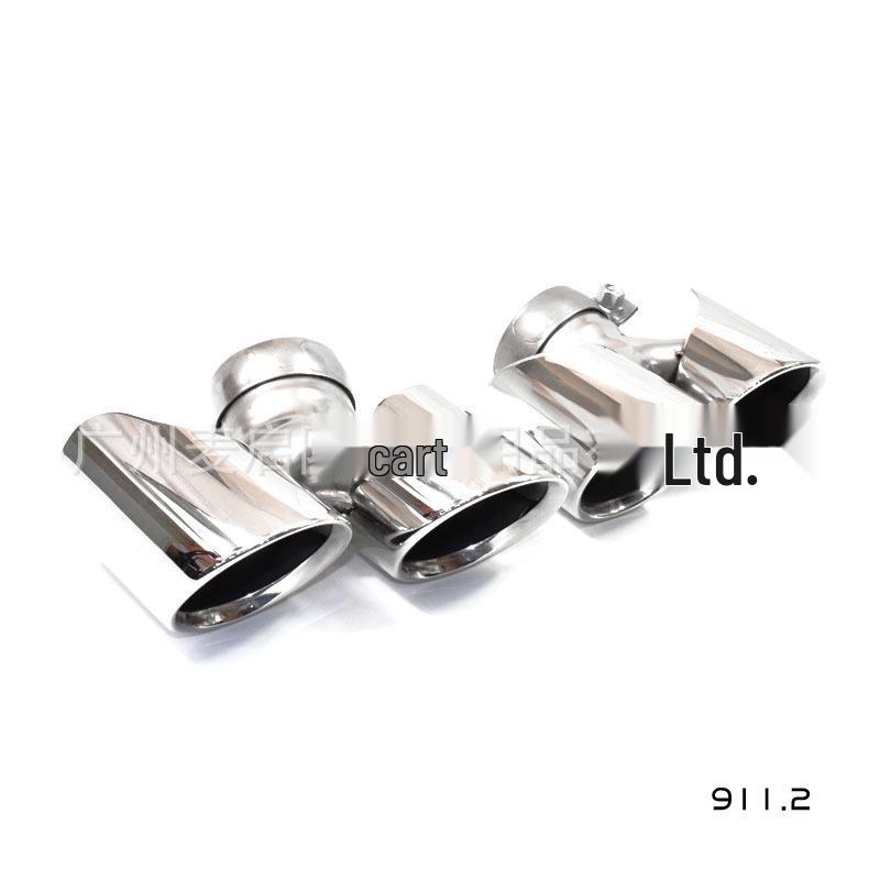Fits 08-19 Porsche 911 Carrera Sport: Quad Outlet Titanium Black Stainless Steel Tailpipe Exhaust Upgrade