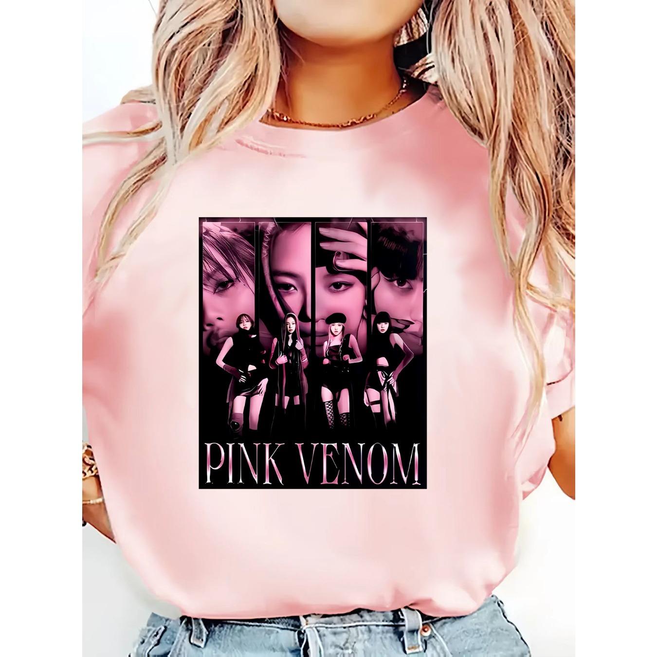 

BLACKPINK Women S Music Group Graphic T-Shirt - A Casual Short-Sleeve Top for Women, Made of Soft, Featuring A Loose Fit, Y2K XXXL бежевий
